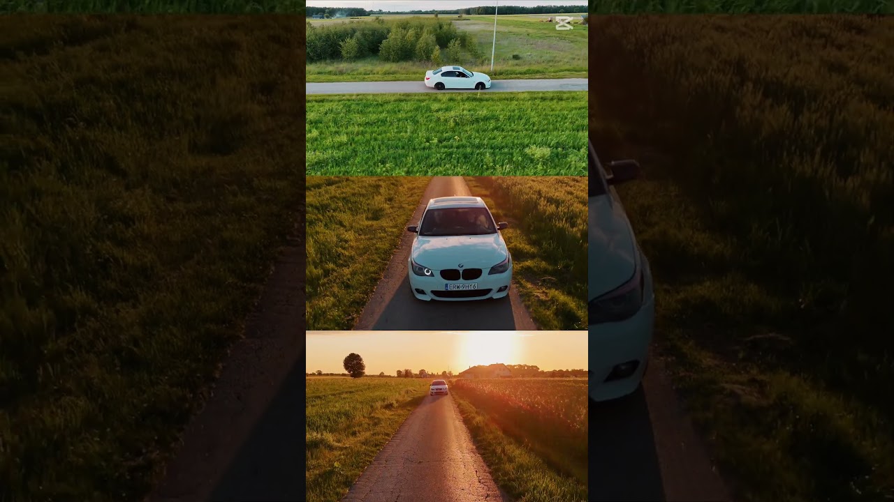 BMW E60 from above, shot with DJI Mini 4 Pro. Clean view, clean car. #BMW #E60 #DroneShot
