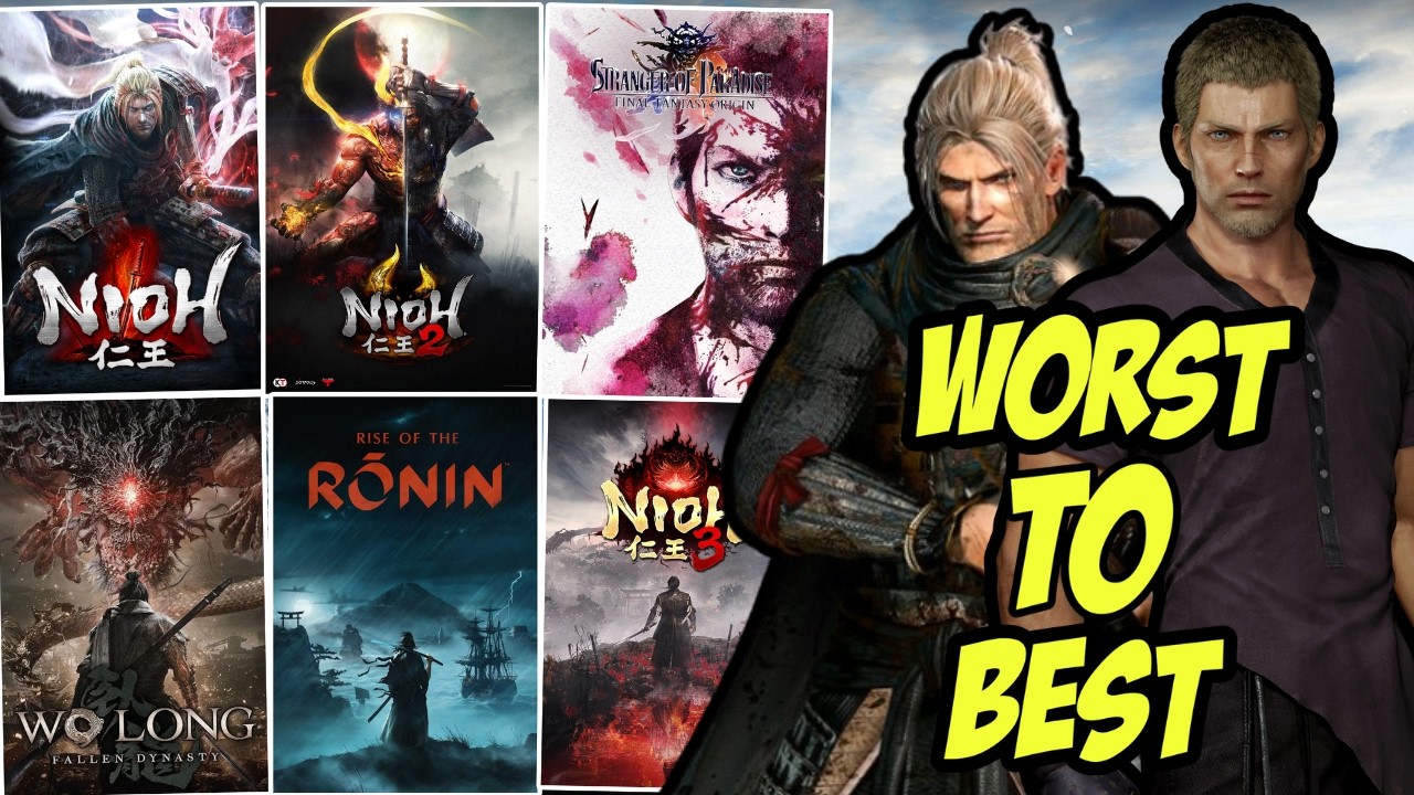 Ranking The Team Ninja Soulslikes WORST TO BEST (Nioh 1,2, 3, Wo long, Strangers Paradise Ronin)