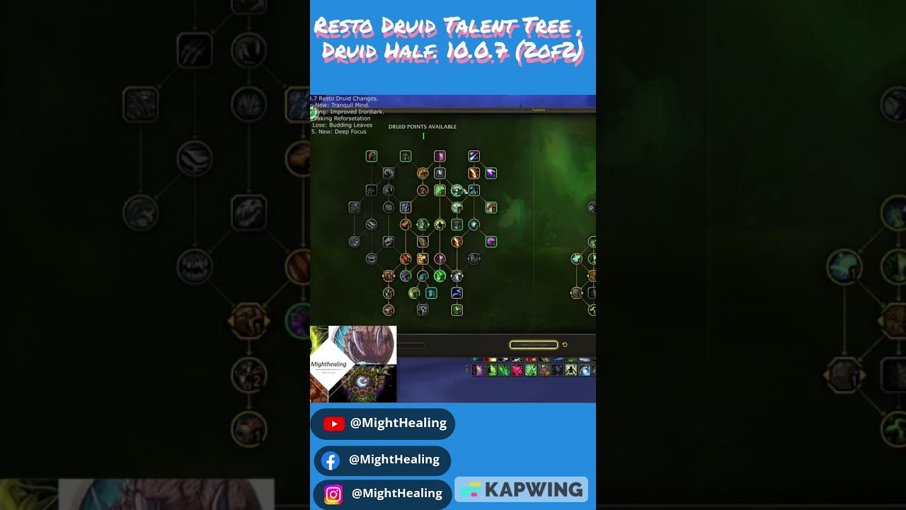 World of Warcraft, Resto druid talent tree. 10.0.7. Part 2 of 2