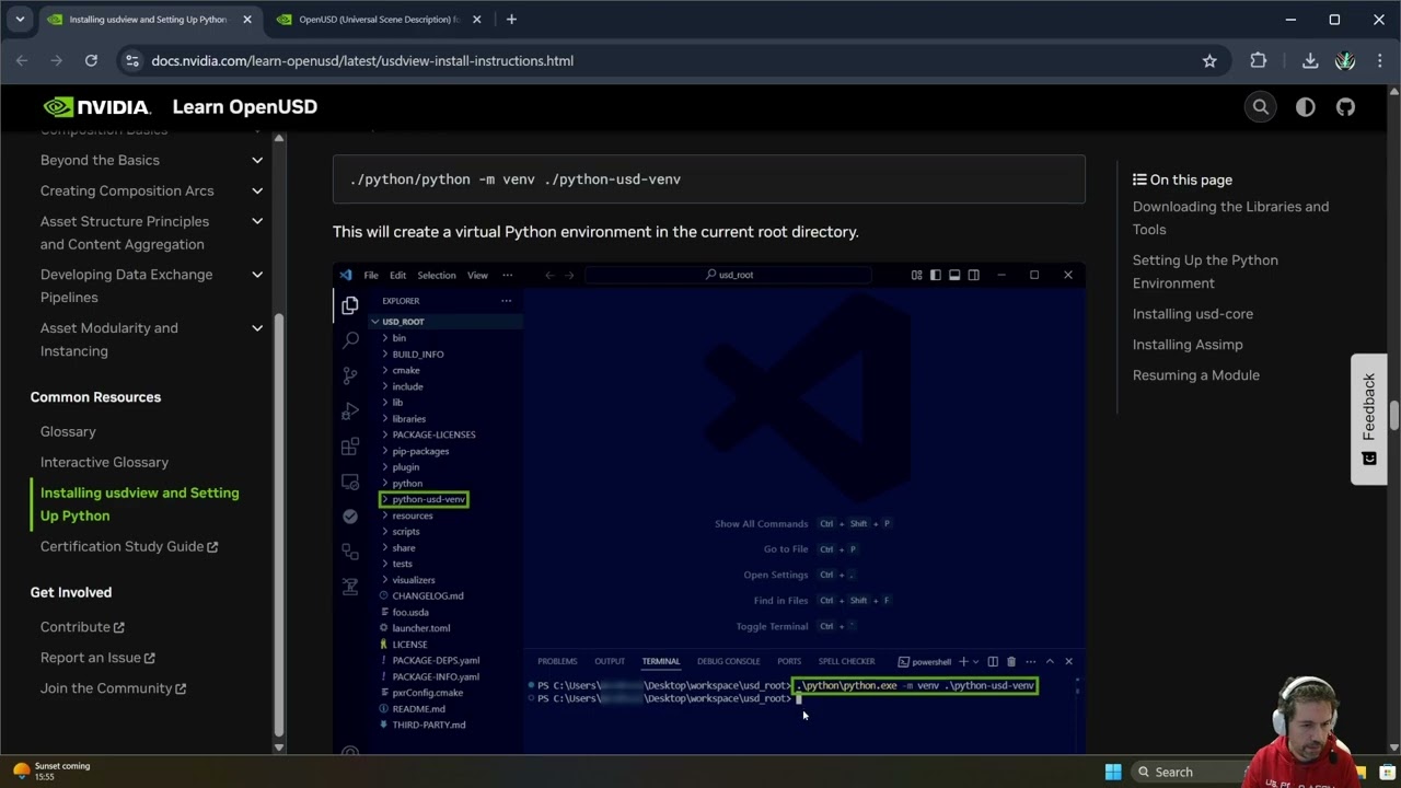 Как установить USDVIEW и среду Python с помощью USD-Core