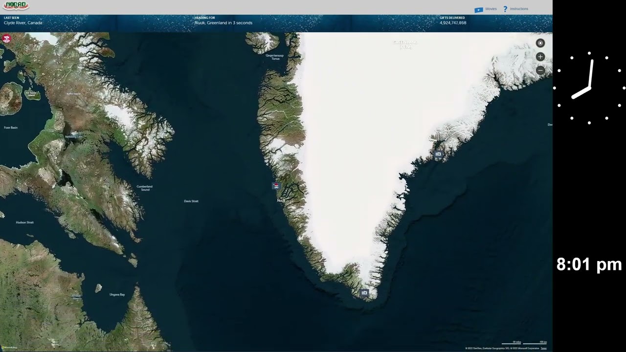NORAD Santa Tracker - 2022 Time Lapse