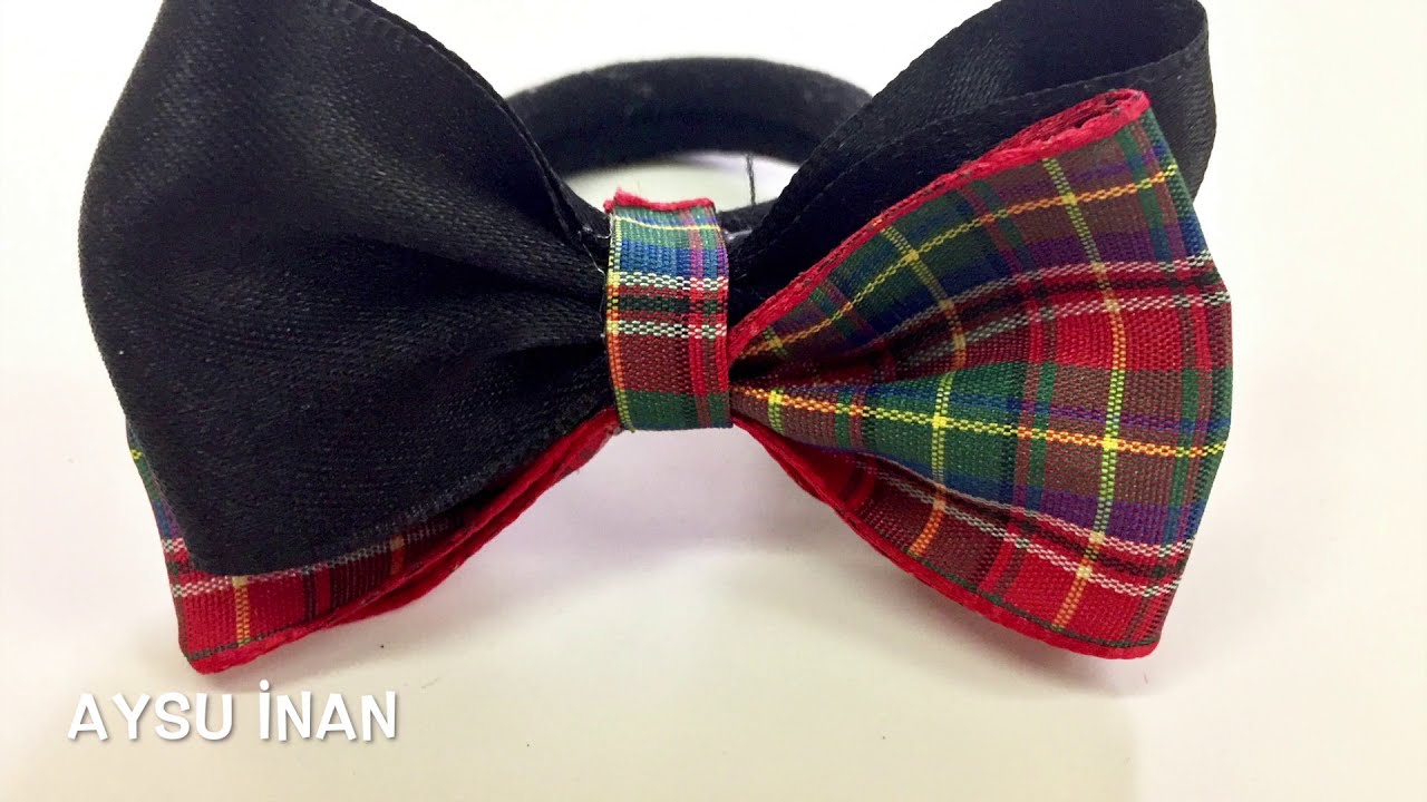 Kurdeleden 2 li Fiyonk Toka Yapımı 3 👉 How to Make a Two Colours Ribbon Bow