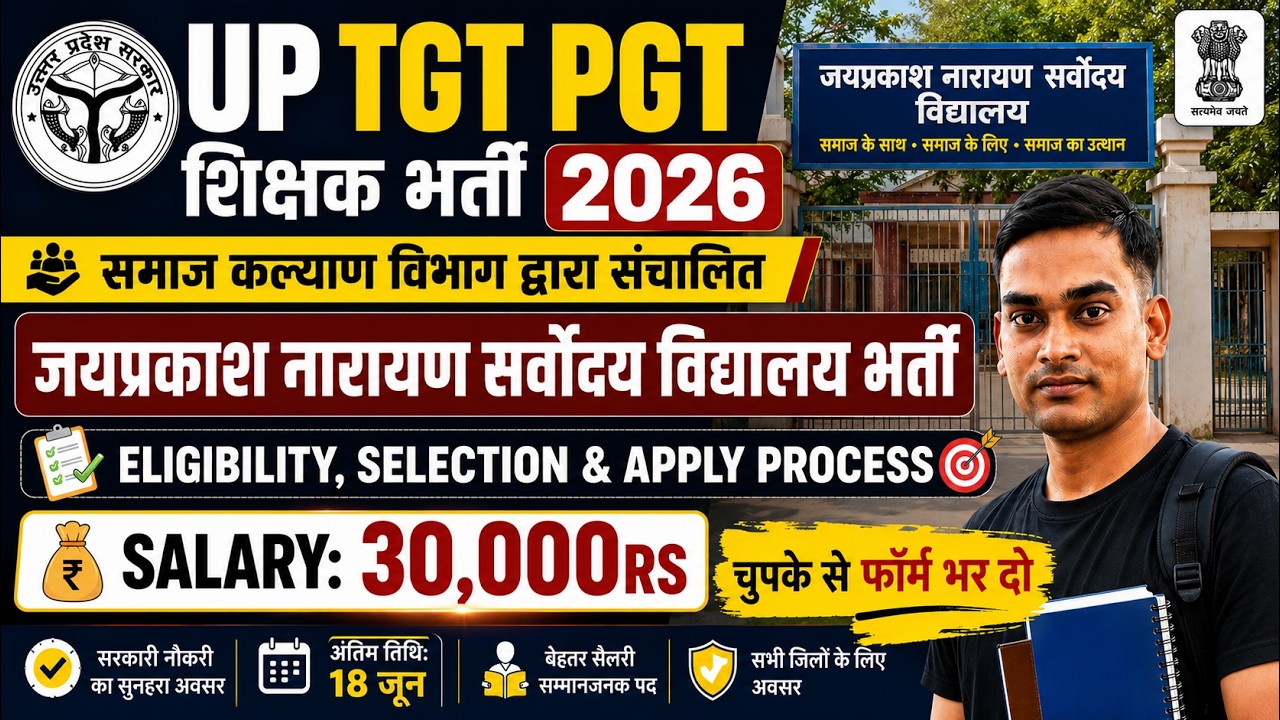 UP Teacher Recruitment 2026 | PGT TGT PTI Full Details Eligibility Criteria, Form Fill Up Process