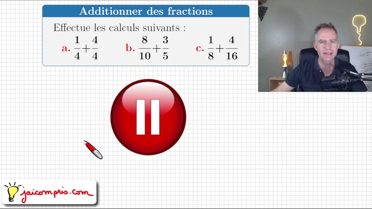 Exercice ♦ Addition de fractions • Réduire au même dénominateur • 1/4 + 4/4 ; 8/10 + 3/5 ♦ Cinquième
