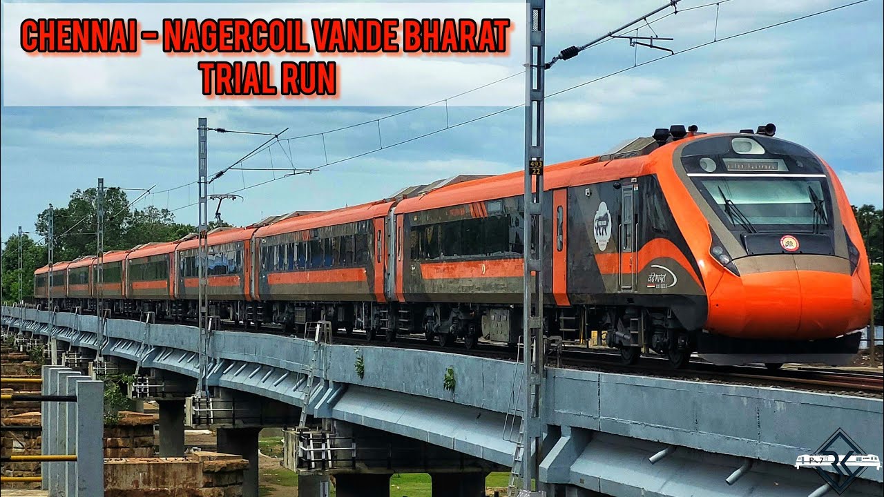 CHENNAI - NAGERCOIL VANDE BHARAT TRIAL RUN🔥 | சென்னை - நாகர்கோவில் வந்தேபாரத் | VAIGAI RIVER MADURAI