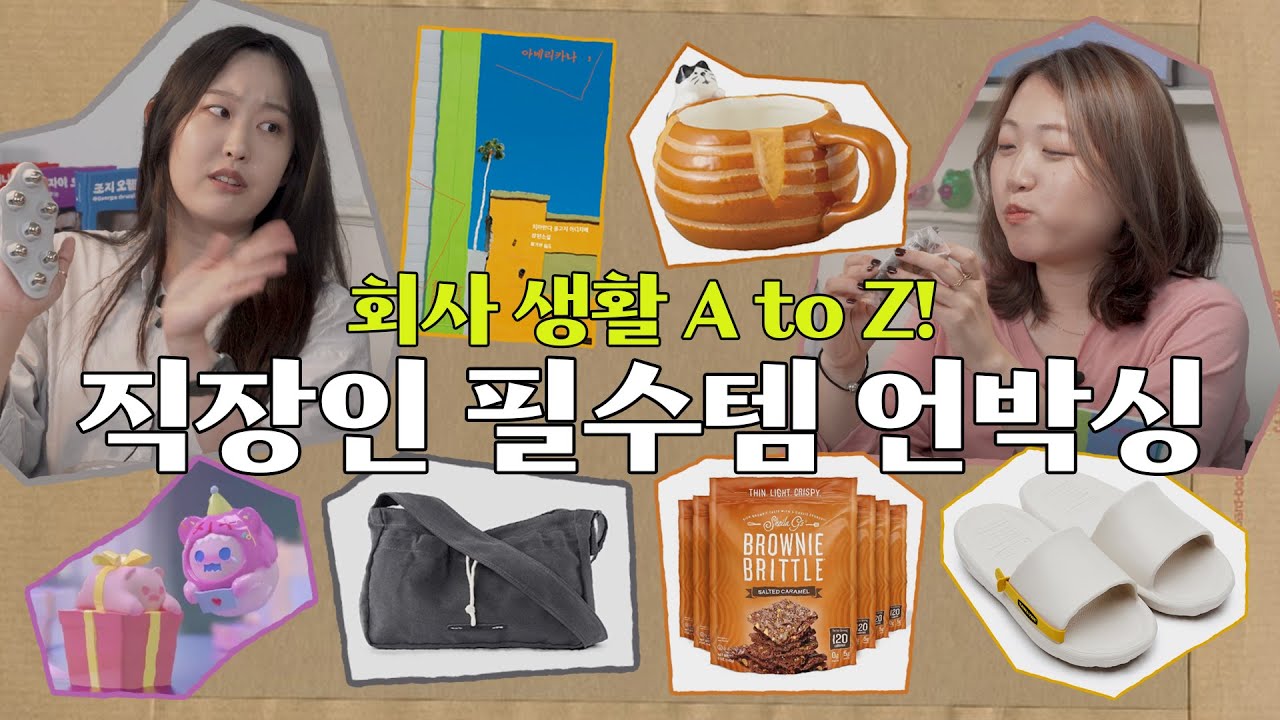 (언박싱) 3년째 똑같은 도시락 먹는 마케터의 회사 생활 정착템&책 추천 | 간식, 텀블러, 슬리퍼, 안마기, 가방, 피규어 추천