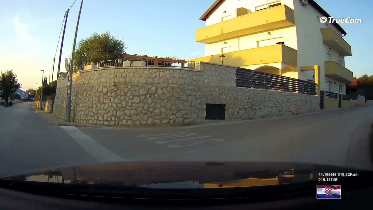 Driving through Kožino ( beach Kožino - north exit on the road D306 Vir - Nin - Zadar )