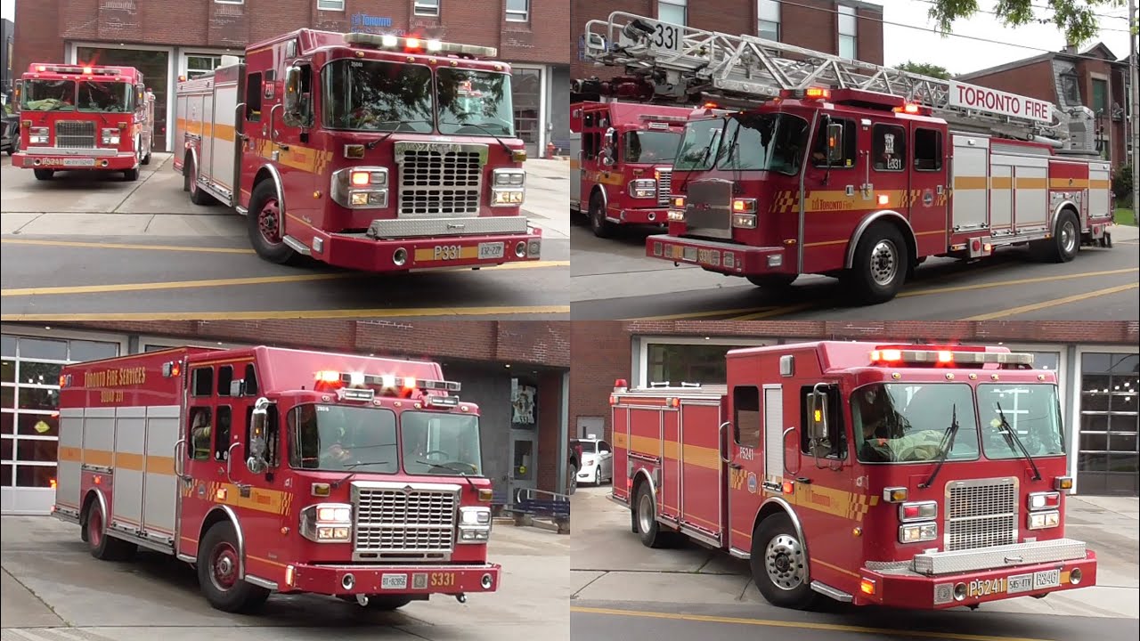 *FULL HOUSE RESPONSE* Toronto Fire Services Ladder 331 Pumper 331 Squad 331 & Rescue 346 Responding