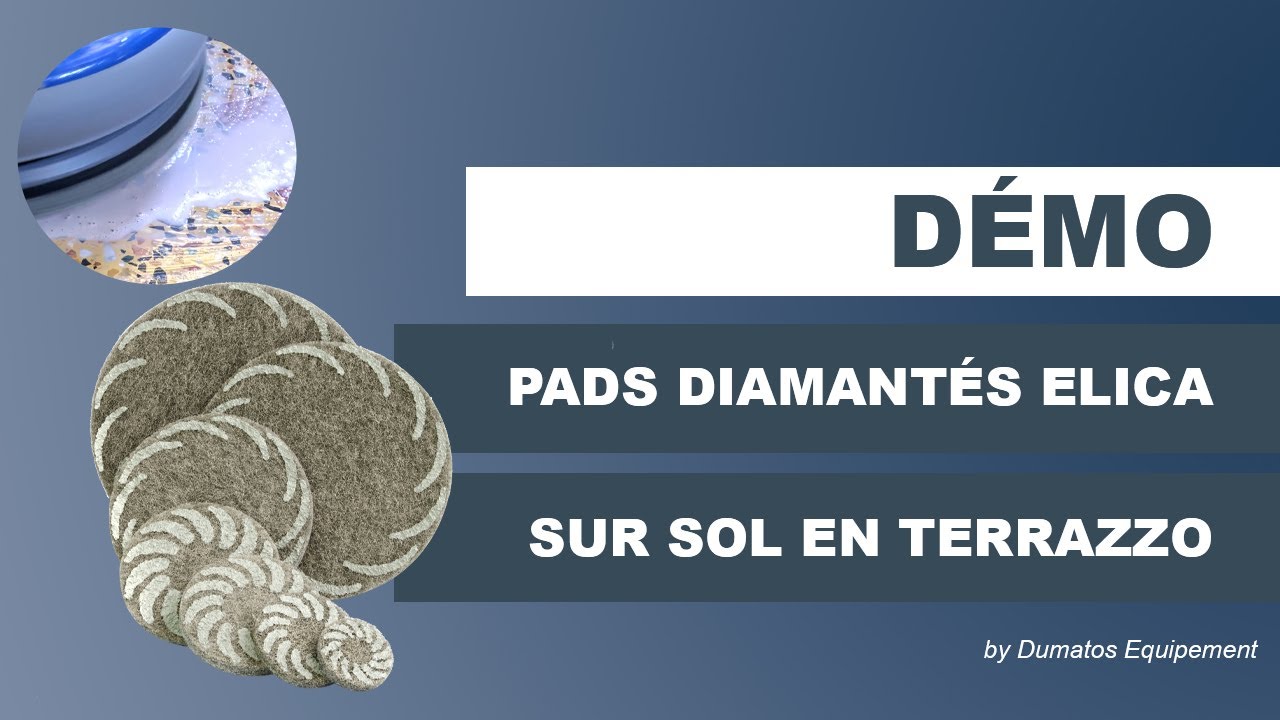 Polissage sol en Terrazzo avec pads diamantés - DUMATOS EQUIPEMENT