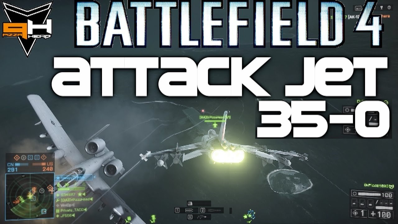 BF4: Attack Jet Gameplay Highlights (35-0) Battlefield 4 Gameplay Q-5 Fantan Caza de Ataque