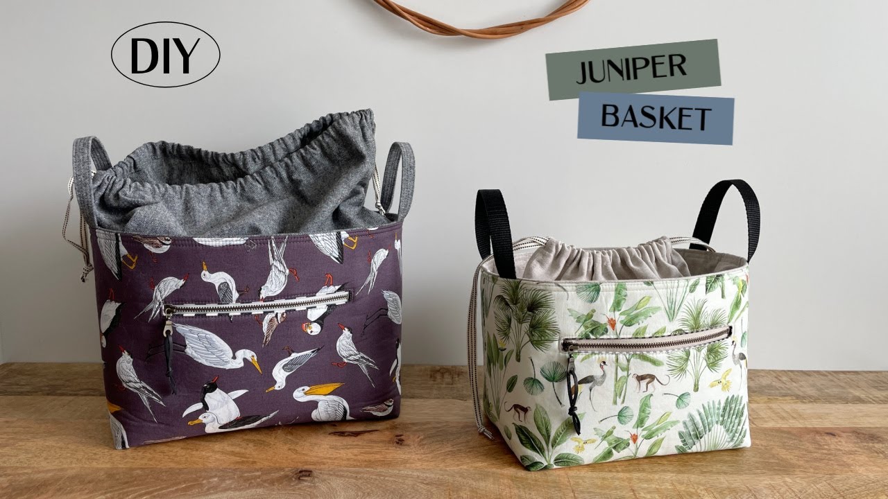 JUNIPER BASKET ~ beautiful fabric basket featuring a unique, super handy drawstring closure.