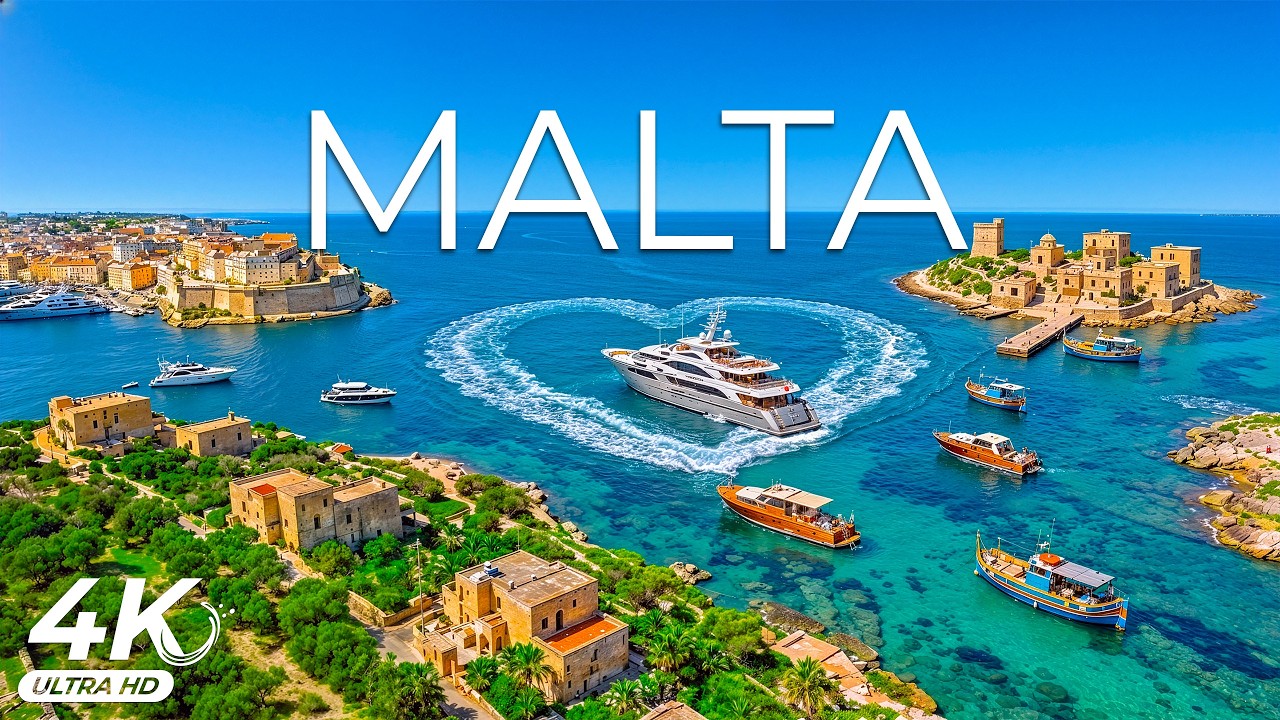Malta 4K UHD - Clear Blue Lagoons, Golden Cliffs and Ancient Cities by the Mediterranean Sea Here