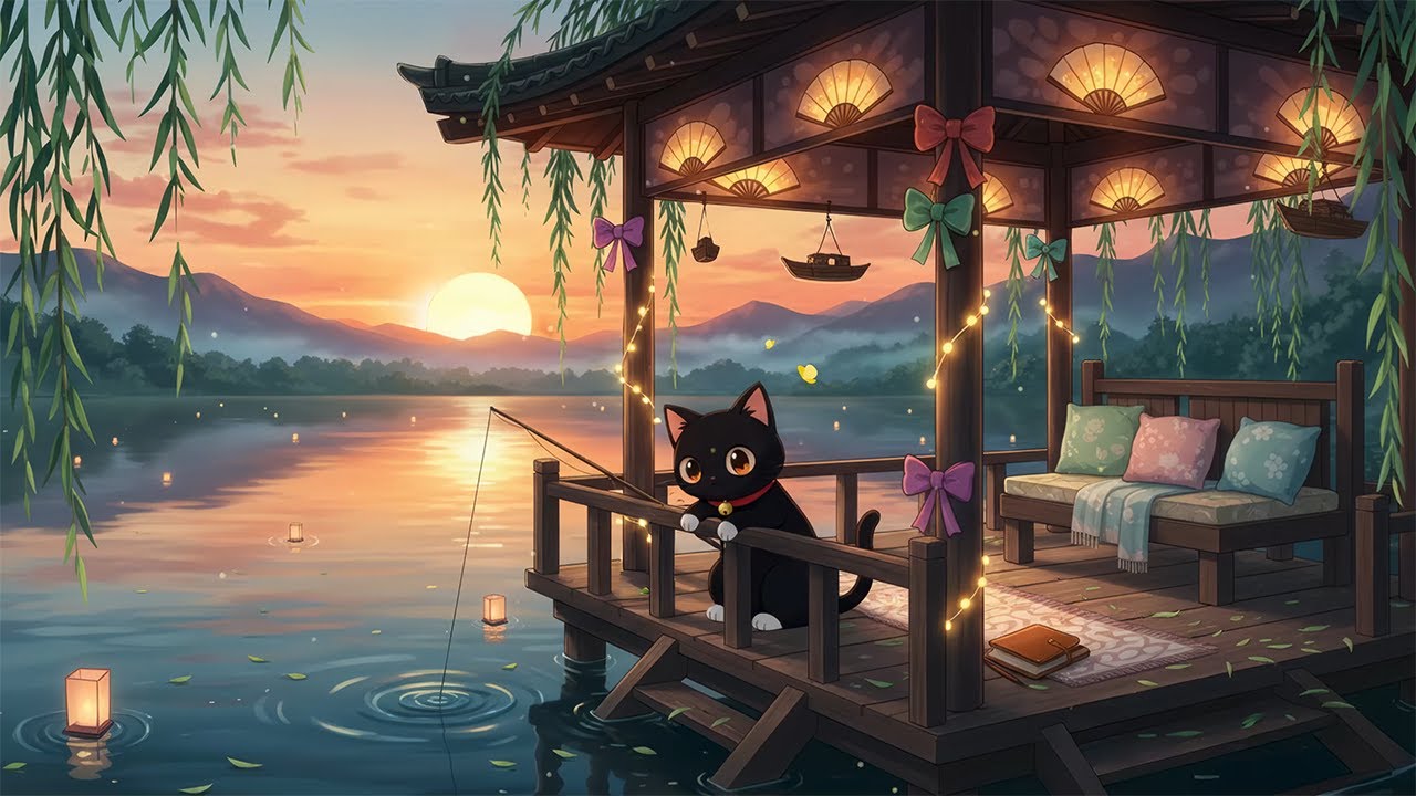 Cat Lofi Sunset Vibes 🌅 Relaxing Lofi Music to Sleep, Rest 🐱 Relaxing Lofi Music to Sleep