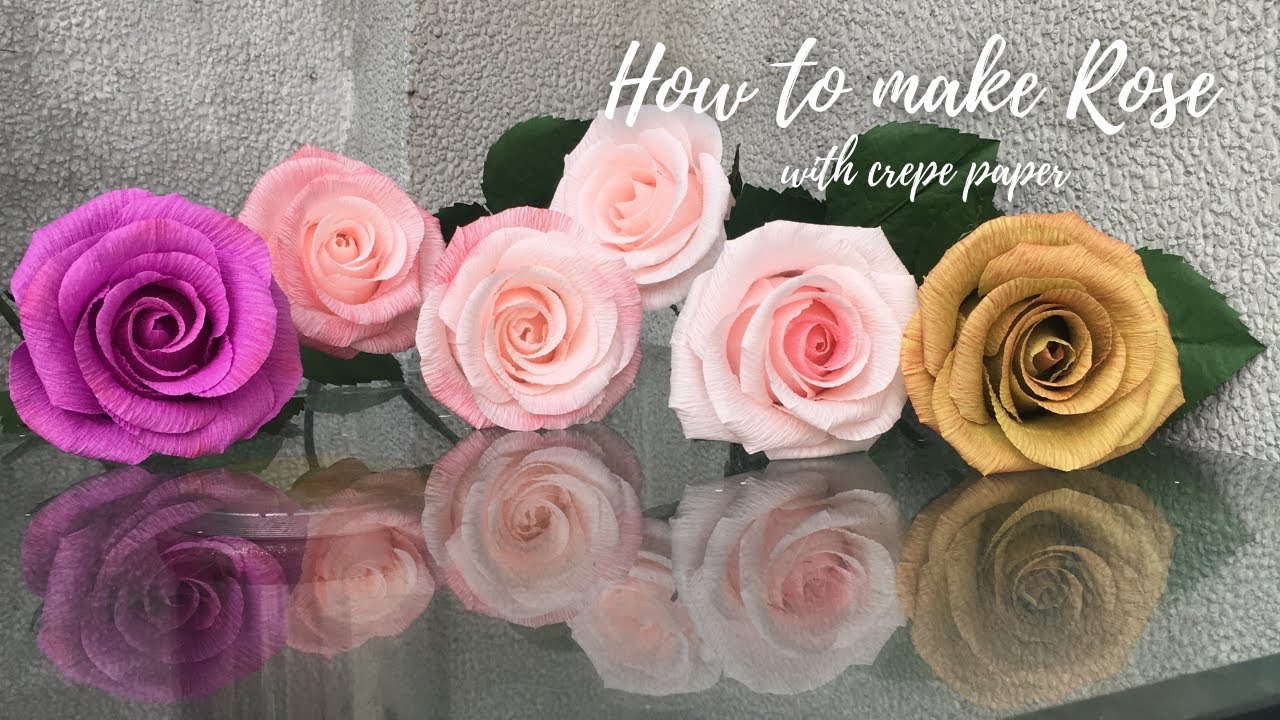 Làm hoa hồng bằng giấy nhún, How to make Rose with crepe paper| Giáng Sinh Handmade