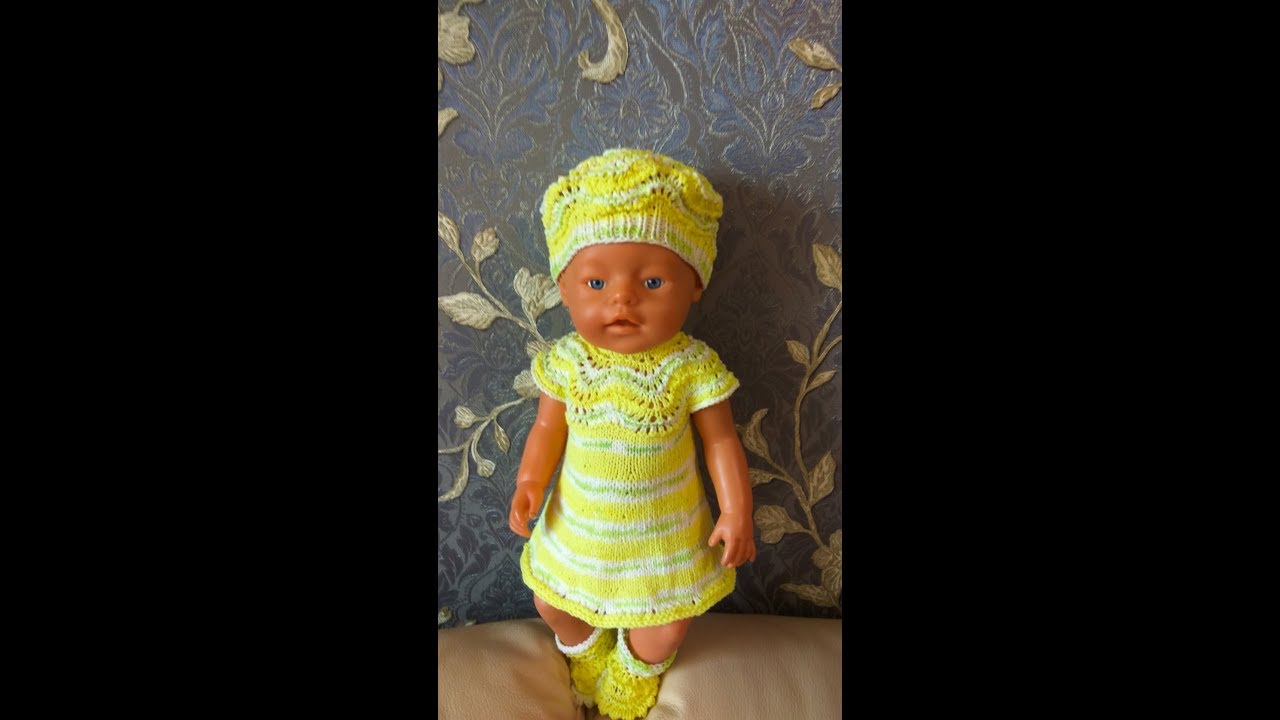 Вяжем Желтый берет для Беби Бона