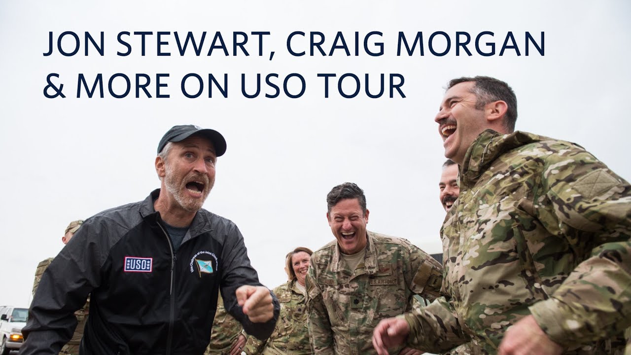 Celebs Jon Stewart, Craig Morgan and More Connect with Troops on USO Spring Tour Around the World