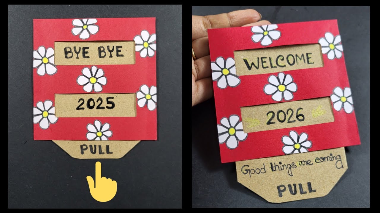 New Year 2026 Greeting Card || Easy New Year Greeting Card making || DIY Greeting Card