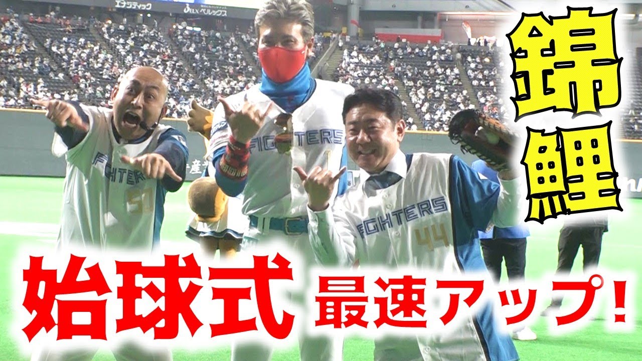 錦鯉が史上初のこんにちは投法！札幌ドームがどよめいた！！