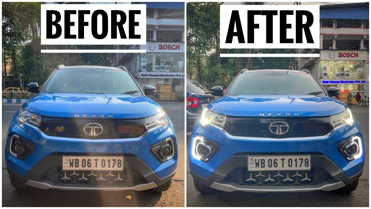 Tata Nexon Bs6 New Fog Light DRL || Matrix Indicator || 11th Stage Modification || DipAngama