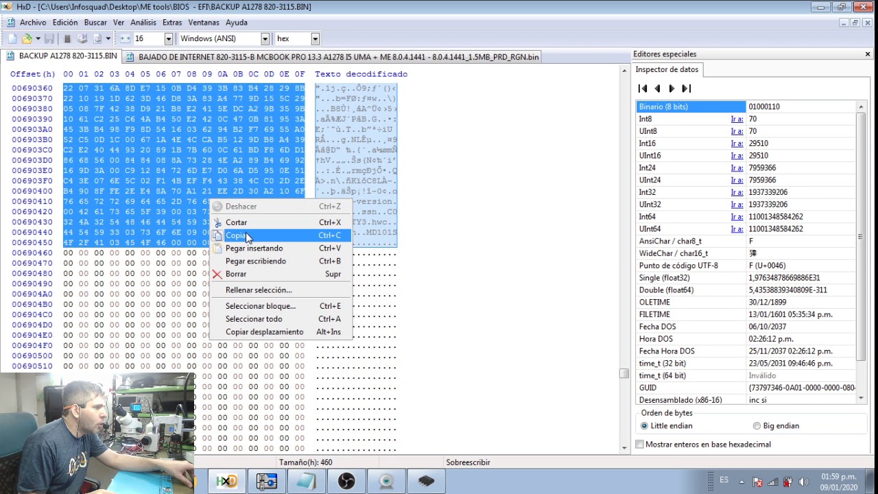 Edición de BIOS / EFI parte 2 - EFI - Mac - Password - Serial