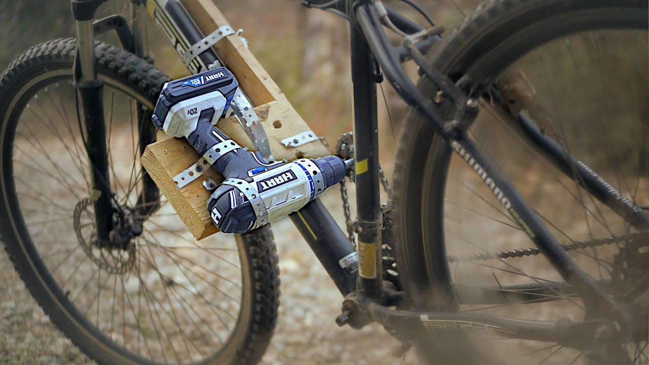 cordless drill powered bike
