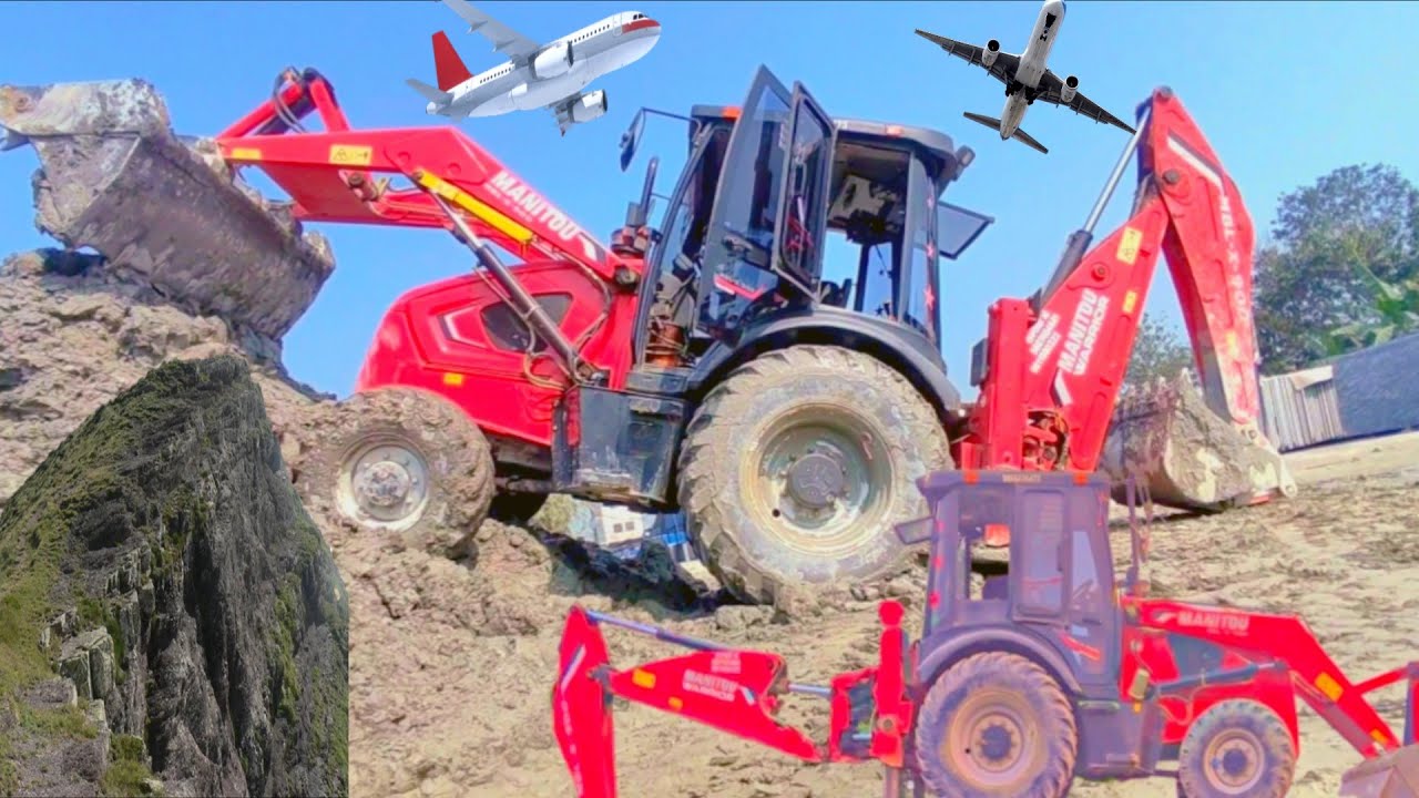 Jcb Mbl - X - 900 Manitou Warrior Bucket vs Road New Digging Together || jcb video 