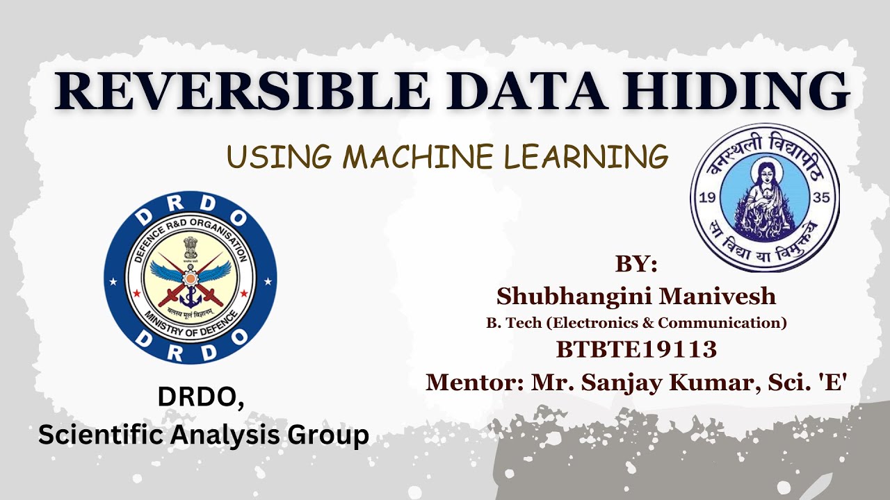 Reversible Data Hiding Using Machine Learning | RDH Techniques | Implementation | CNN | SVM | DRDO