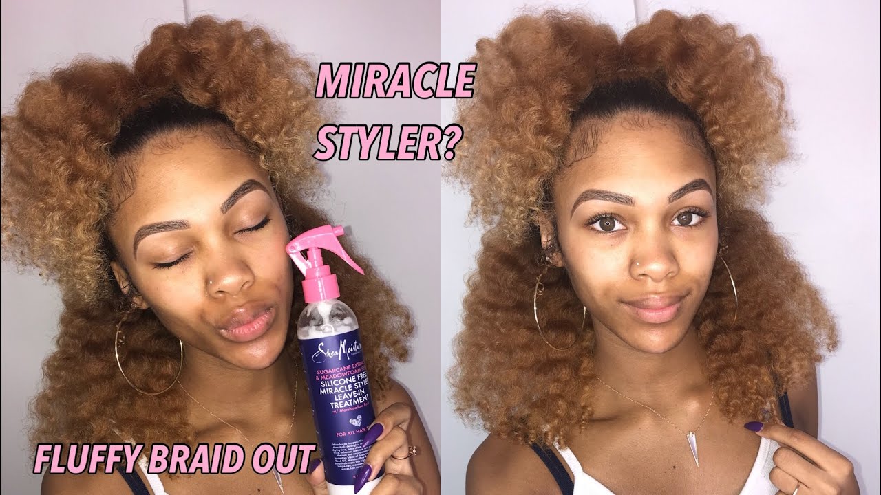 Fluffy Braid Out w/ NEW Shea Moisture MIRACLE TREATMENT!