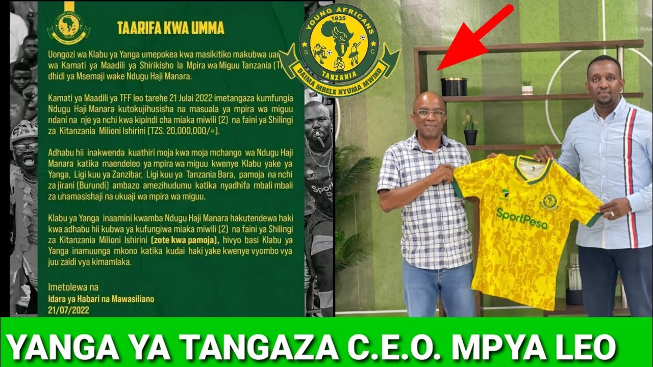 🔴BREAKING NEW_YANGA WA TANGAZA C.E.O MPYA KUCHUKUA NAFASI YA SENZO yanga timu kubwa africa