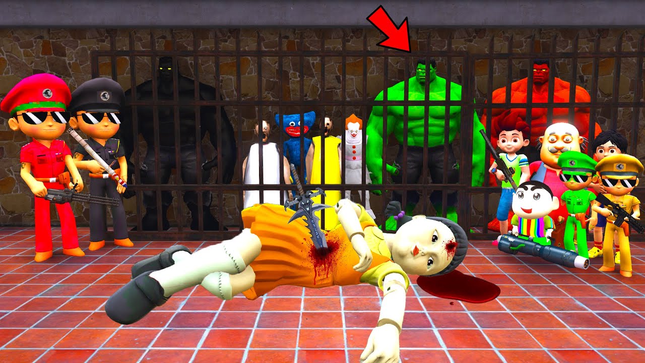😭Little Singham Kicko Shiva Shinchan Kidnapped Squid Game Girl In Gta 5 😭 | Gta 5 Gameplay