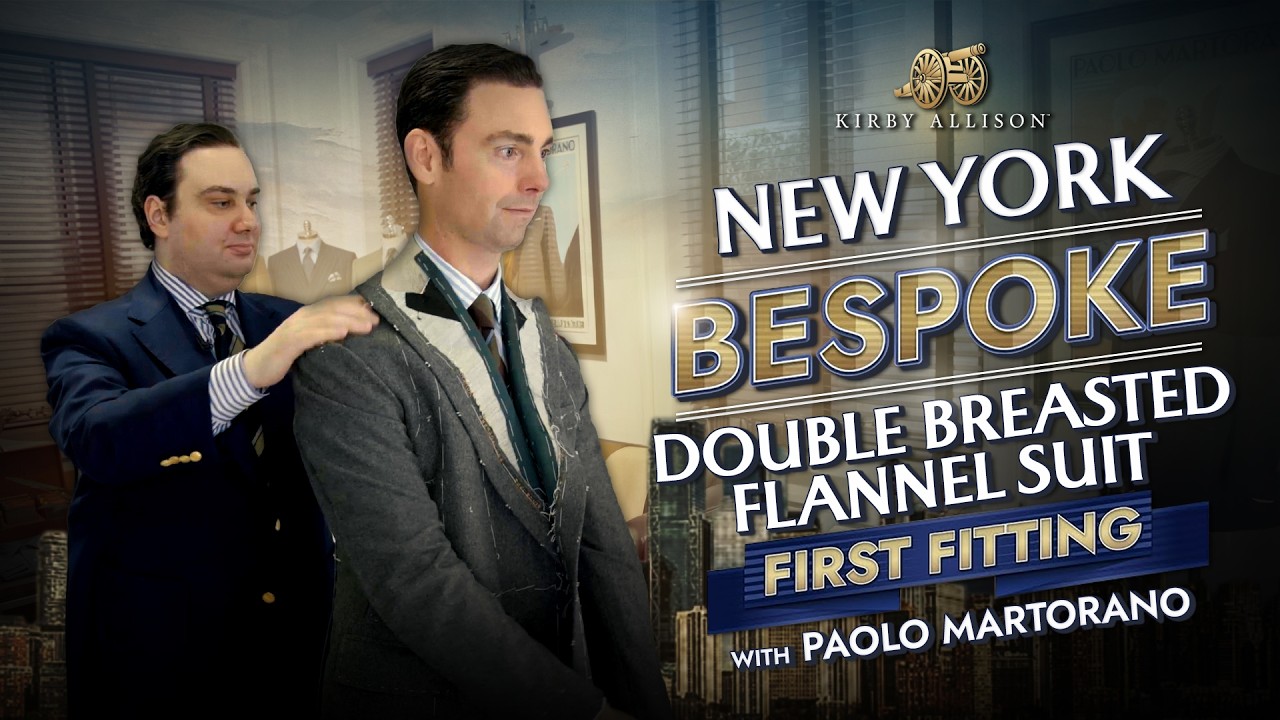 First Fitting of My New Double-Breasted Fox Flannel Suit | Paolo Martorano Bespoke | Kirby Allison