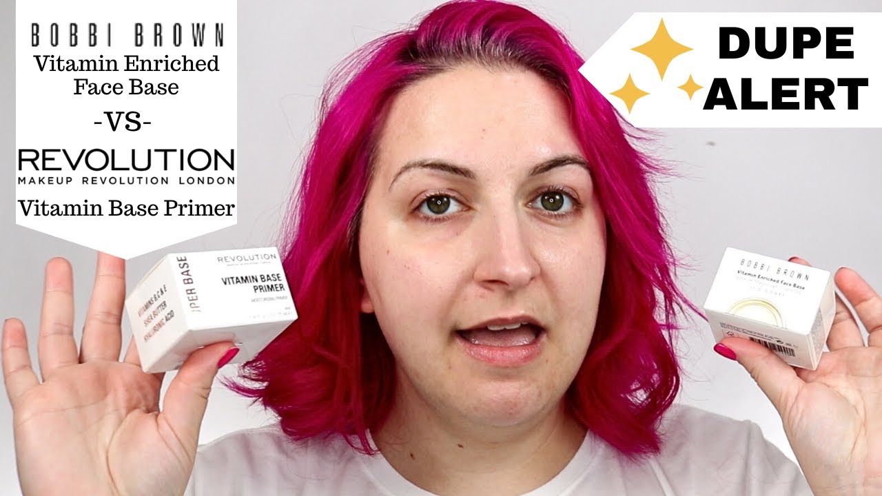 DUPE ALERT - Bobbi Brown Face Base vs Revolution Makeup Vitamin Base | Kirby Rose