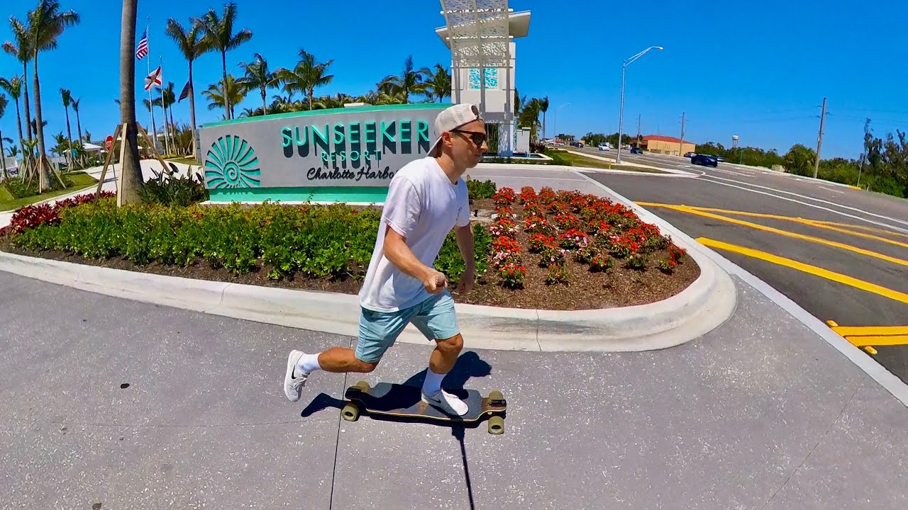 Longboard cruising Live Oak Point Port Charlotte Florida