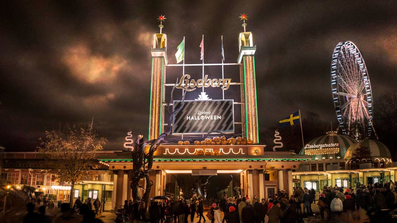 Liseberg Halloween 4K Gothenburg amusement park Liseberg at Halloween