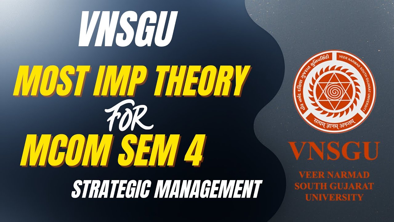 MCOM SEM 4 - STRATEGIC MANAGEMENT | IMP QUESTION LIST