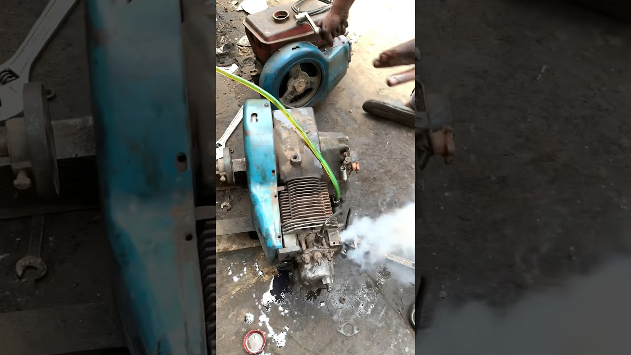 China 1 cylinder 4HP diesel engine is tried to start#viral #automobile #mechanical