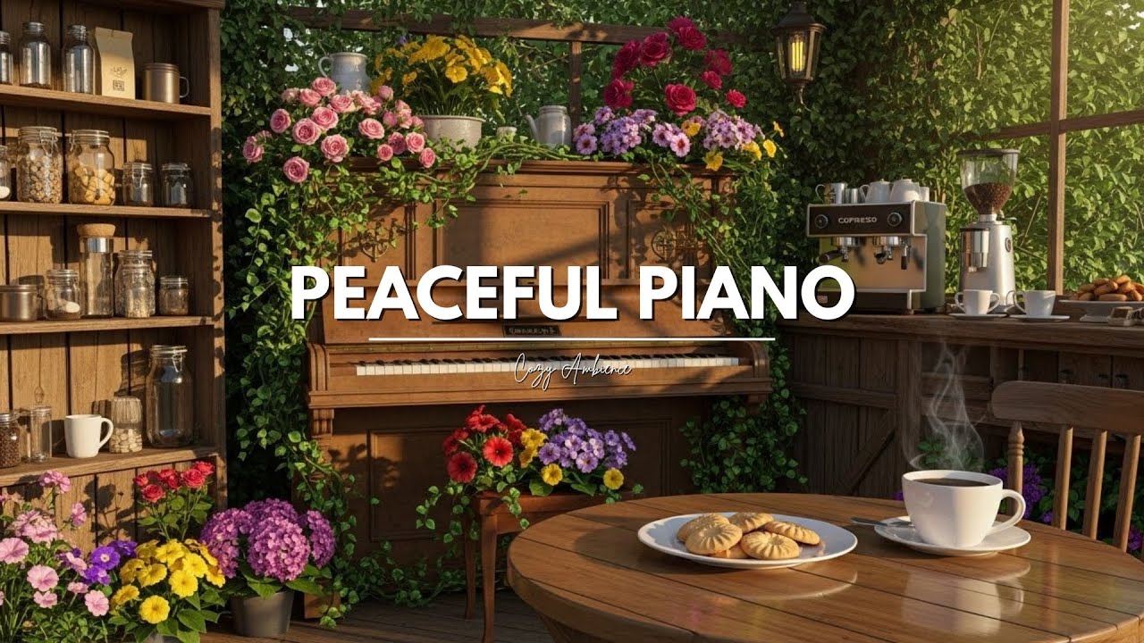 Peaceful Jazz Piano ☕ Cozy Coffee Shop Ambience – Relaxing for Study, Work, Focus