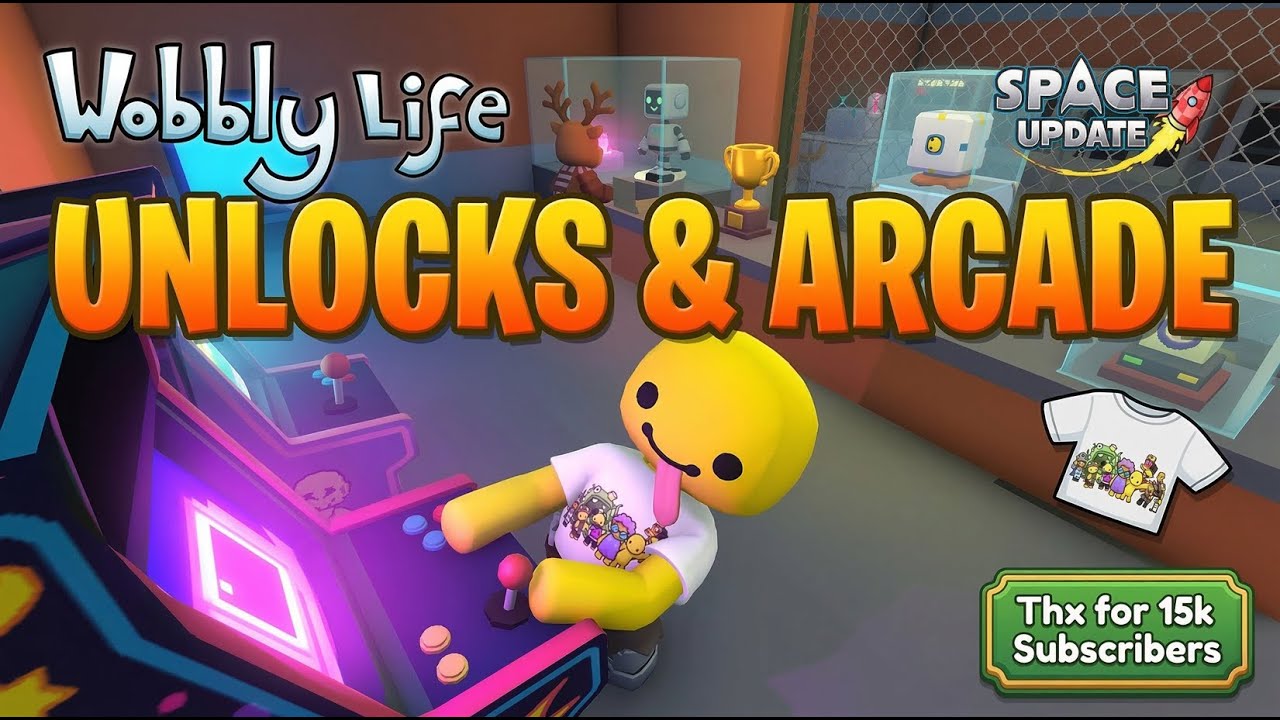 15.000 SUBS REACHED! ARCADE + UNLOCKS in Wobbly Life JOBS #live