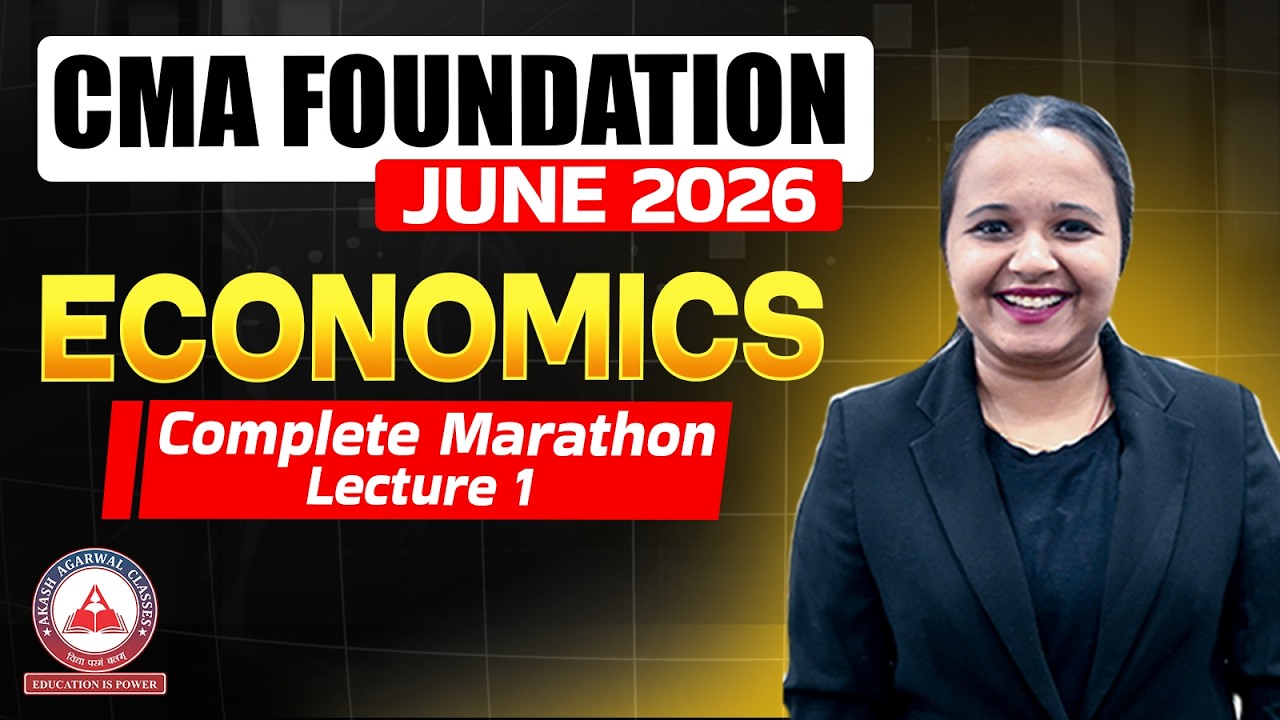 CMA Foundation | Business Economics Marathon Part 1 | Dec 2025 & June 2026