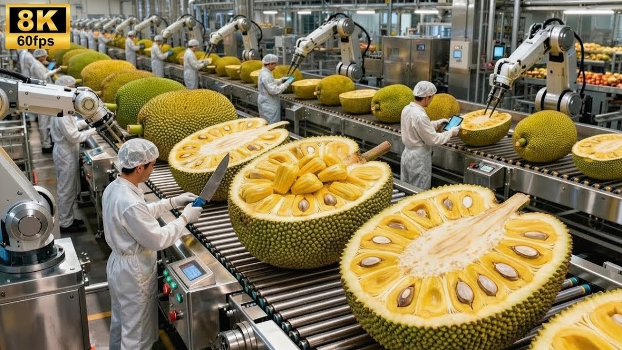 Inside a Modern Jackfruit Factory: From Whole Jackfruits to Ready-to-Eat Fruit Packs (Full Process)