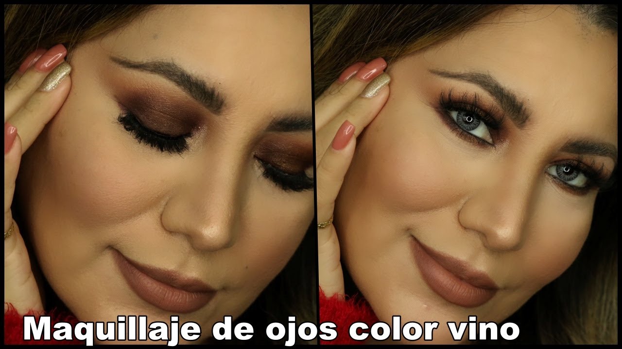 MAQUILLAJE DE OJOS PARA NAVIDAD COLOR VINO | maquillaje para navidad