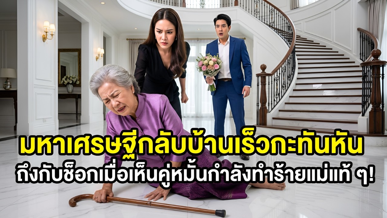 มหาเศรษฐีกลับบ้านเร็วกะทันหัน — ถึงกับช็อกเมื่อเห็นคู่หมั้นกำลังทำร้ายแม่แท้ ๆ!