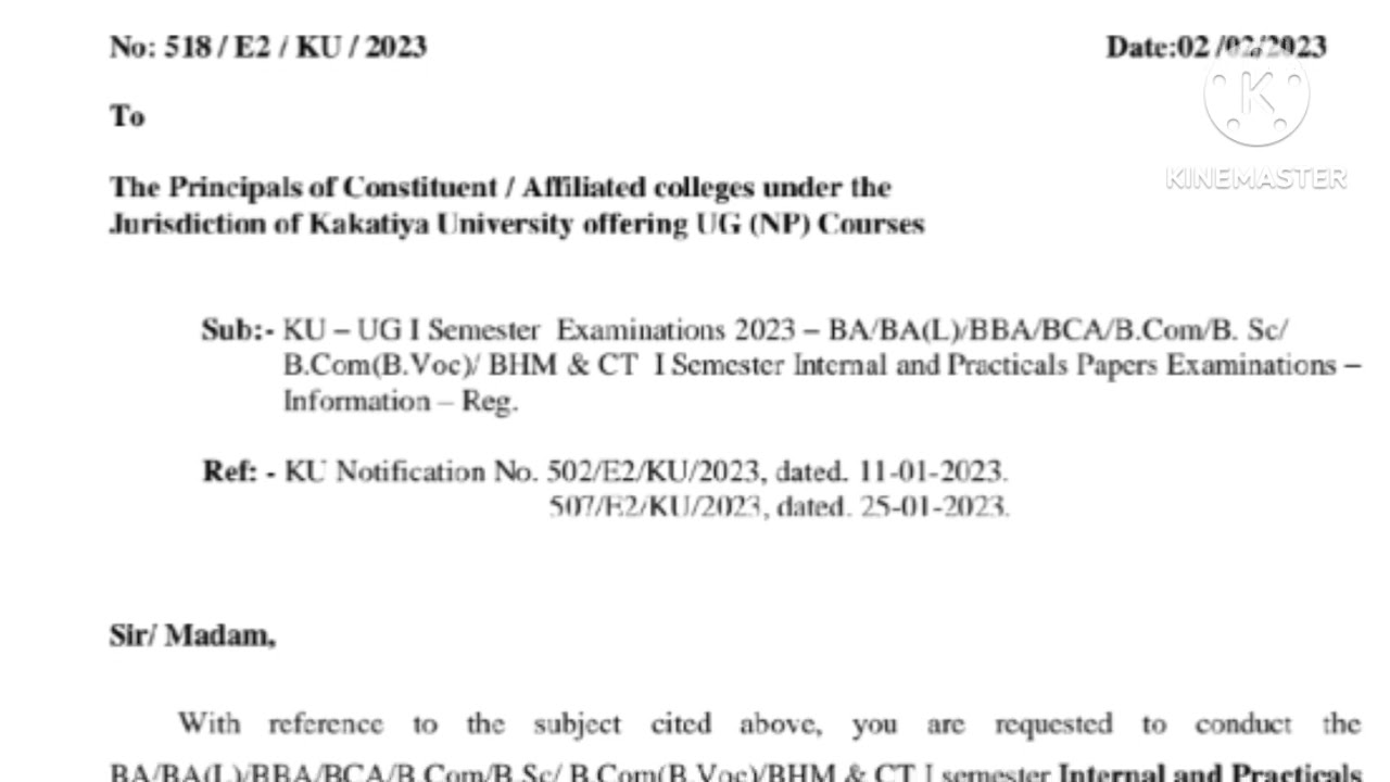 Ku Degree 1st Sem Internal And Practicals Exams Time Table Released 2023/