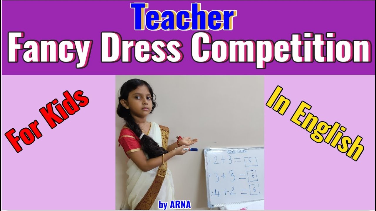 Teacher fancy dress competition with speech in English/Teacher community helpers/dressed up teacher