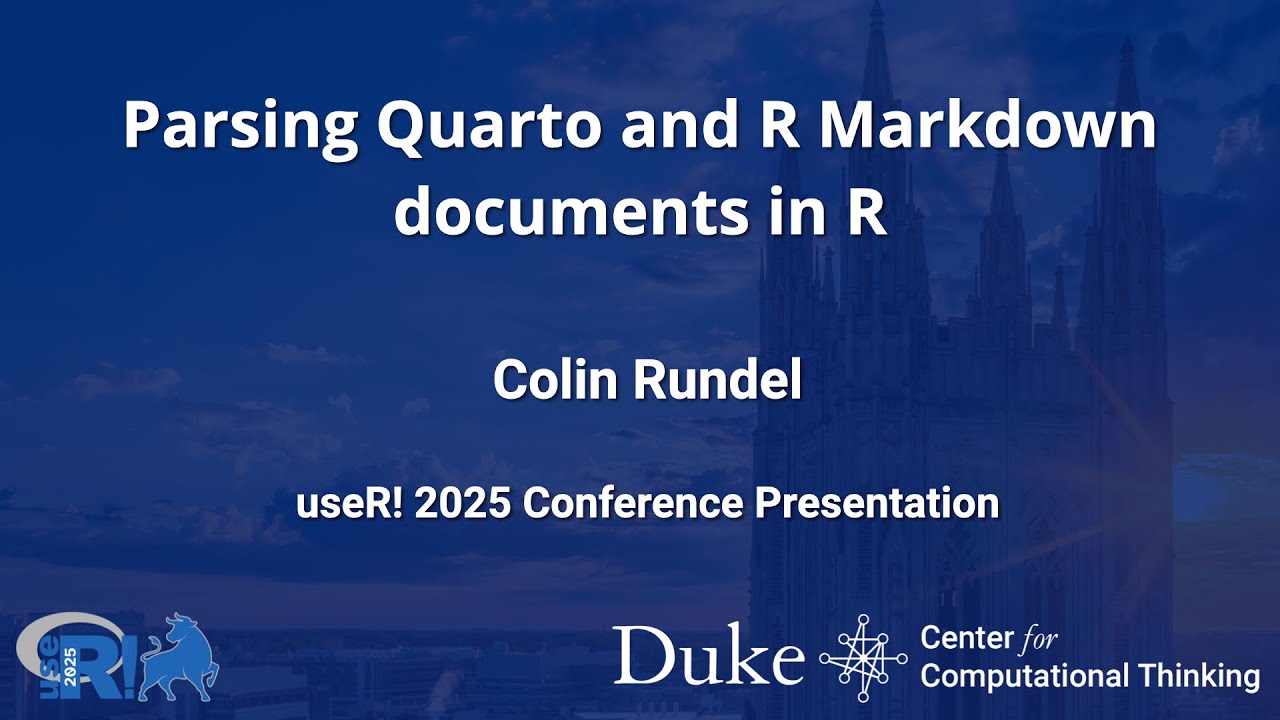 Parsing Quarto and R Markdown documents in R - Colin Rundel