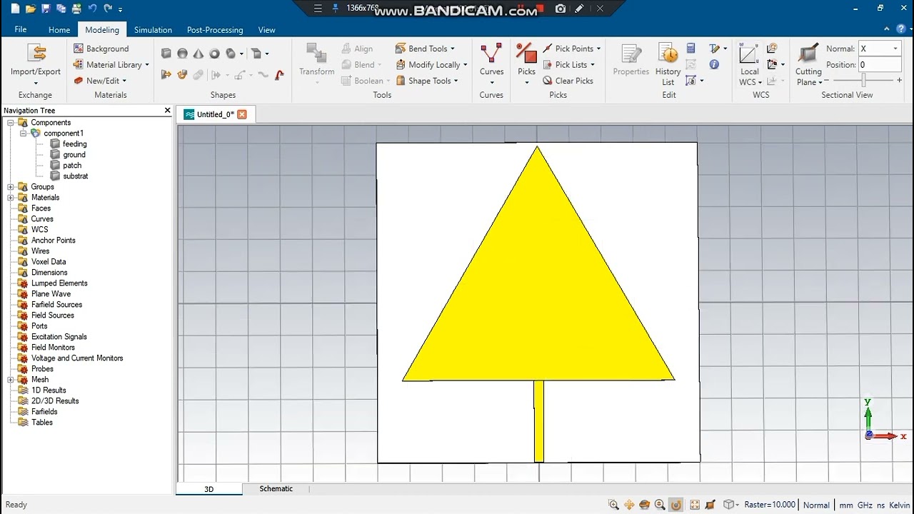 Frekunsi 2 3 GHz Triangular Microstrip Antenna Using CST Studio suite 2019