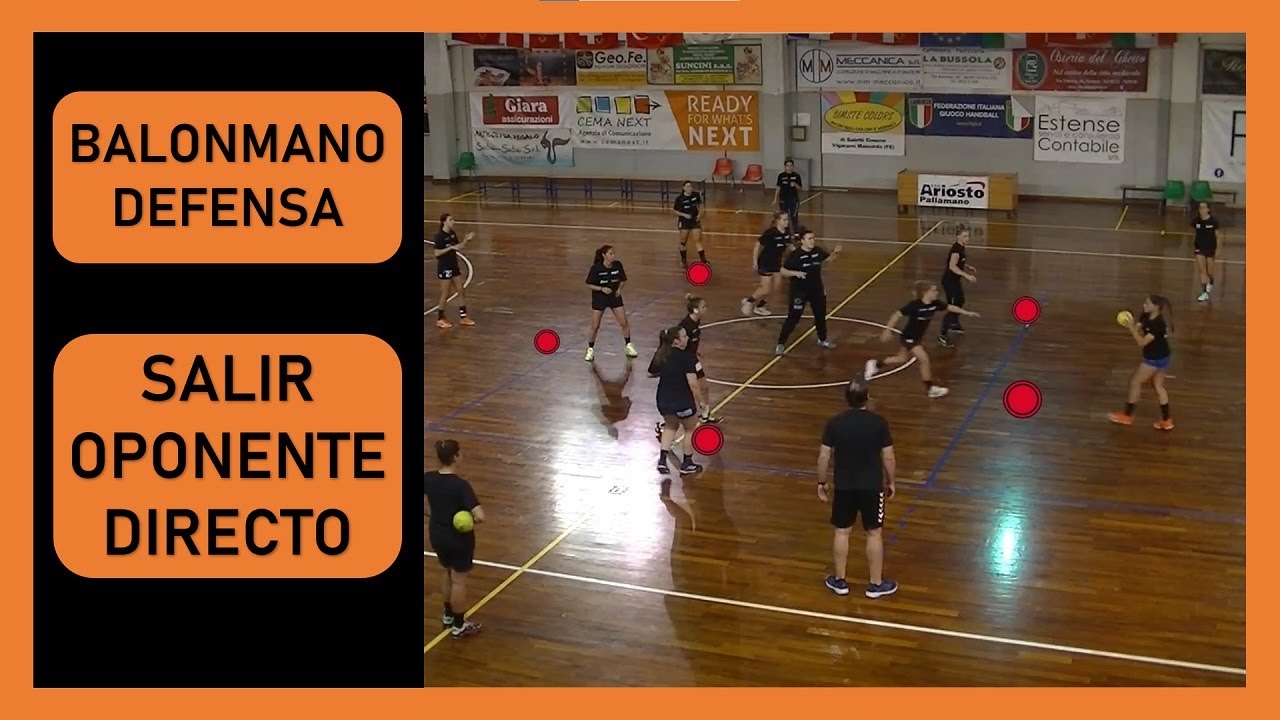 Balonmano: Defensa (desplazamientos hacia oponente directo)
