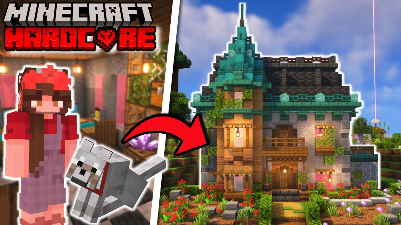 I built a Mansion for my Dog 🐺❤ Hardcore Minecraft Let's Play Episode 23