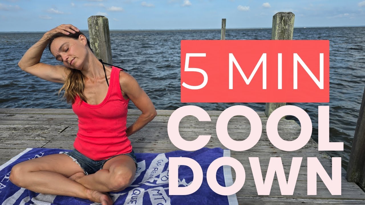 5 MIN Cool Down Stretches – Post Workout Recovery by the Water