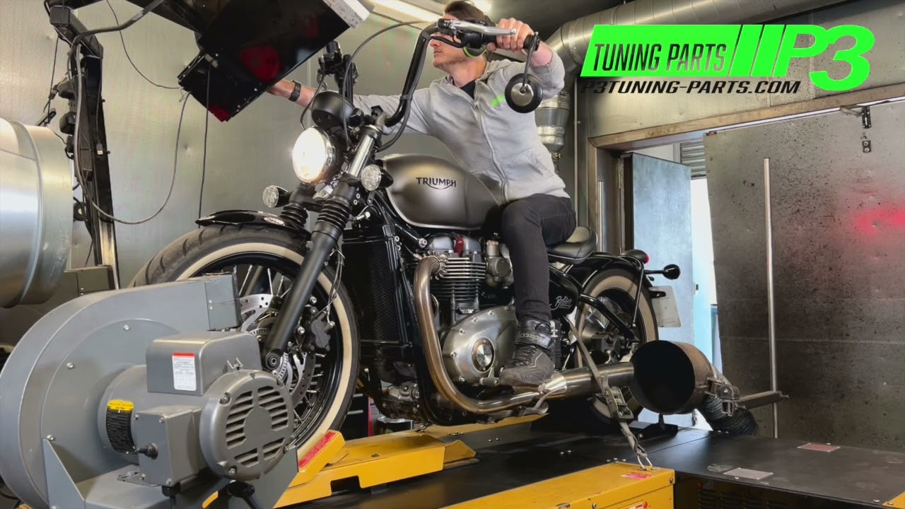 Triumph Bobber 1200 DNA air filter stock exhaust ECU flash Map P3 Tuning Dyno